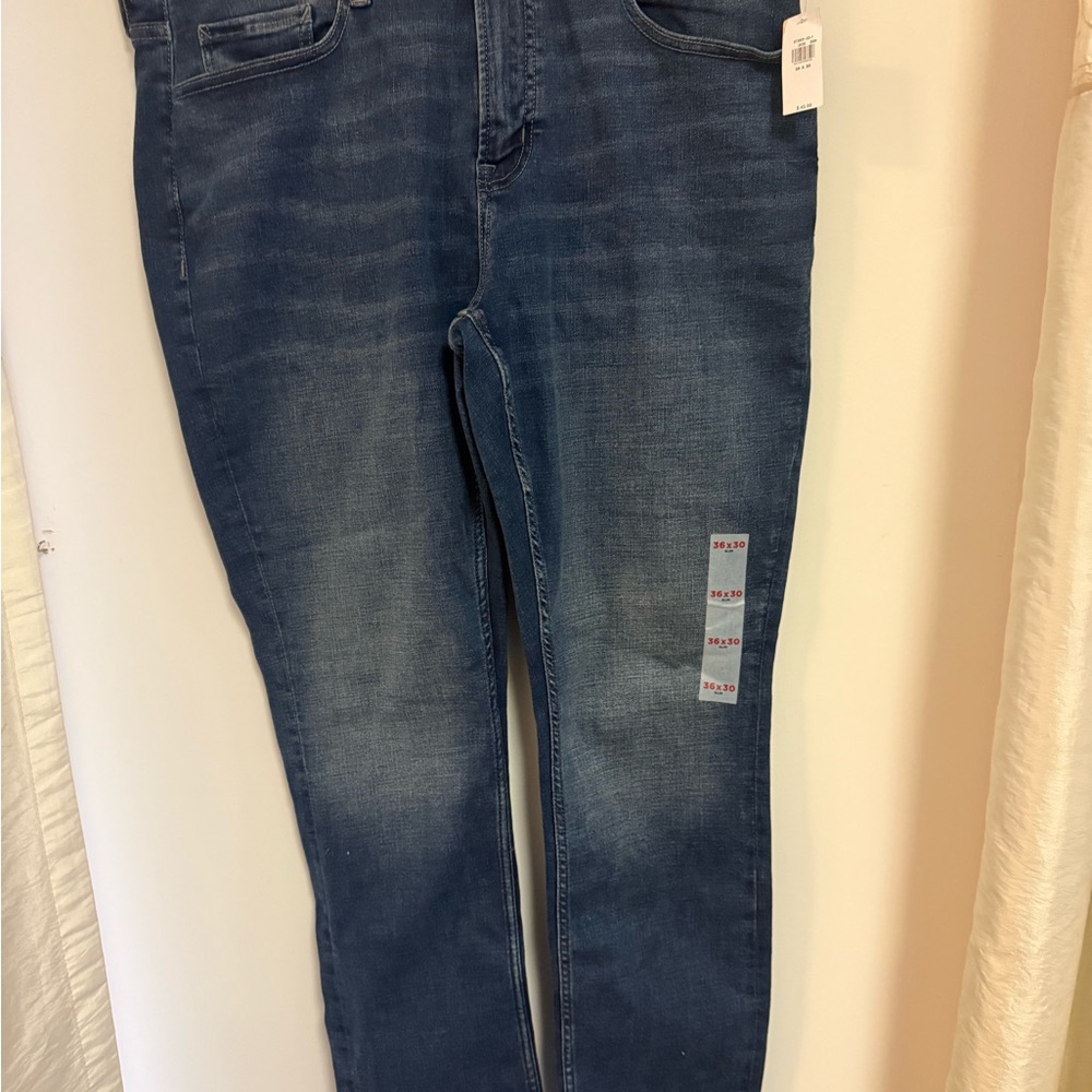 Old Navy Men's Slim Jeans - Dark Blue 36x30 Strech Comfort Waistband